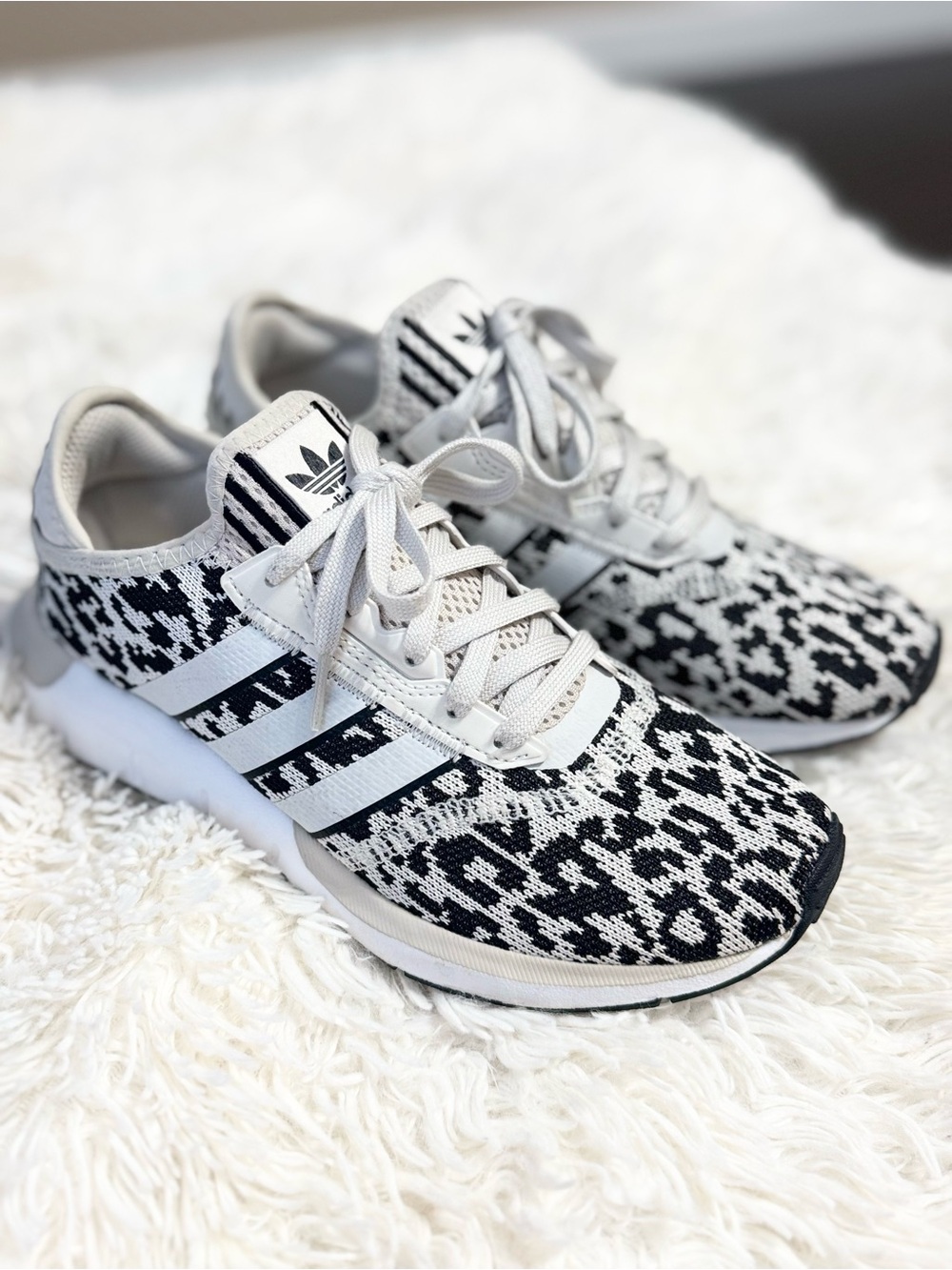 Adidas Women’s Knit Running Sneakers - Leopard Print
